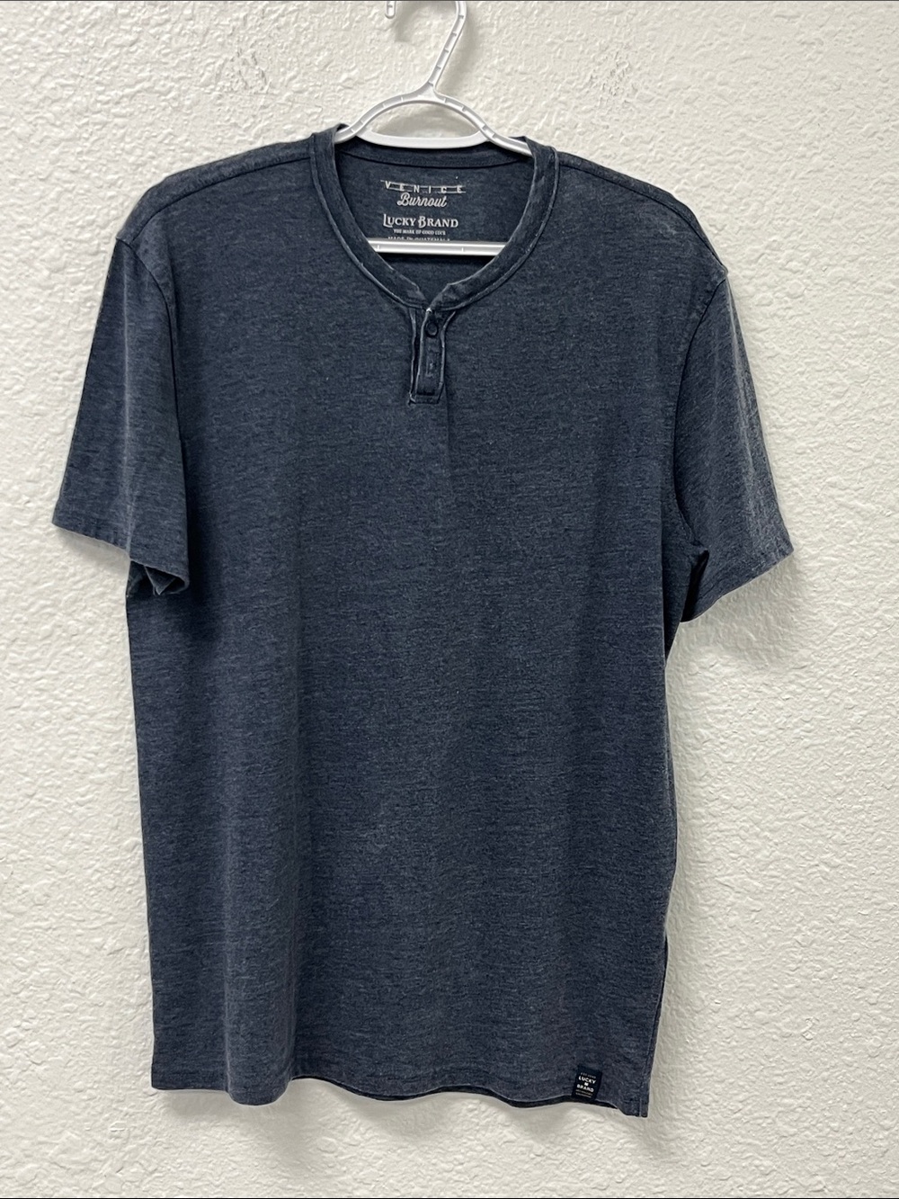 Lucky Brand Men’s Short Sleeve Henley Shirt - Navy Blue
#1279